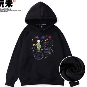 Like New Unisex Black Fleece Hoodie